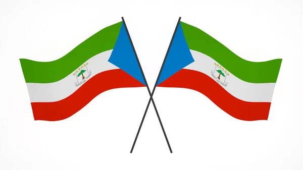 Изображение Национального Флага Флаги Ветра Рендеринг Флаг Экваториальной Гвинеи — стоковое фото