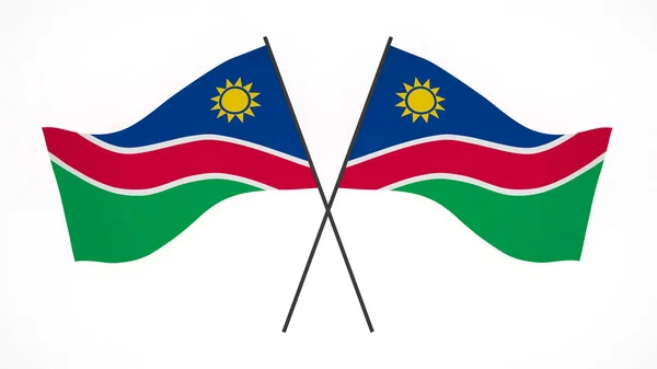 Bandeira Nacional Imagem Fundo Bandeiras Sopro Vento Renderização Bandeira Namíbia — Fotografia de Stock