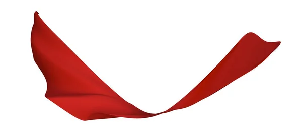 Красная Ткань Свободно Плавает Белом Фоне Рендеринга — стоковое фото
