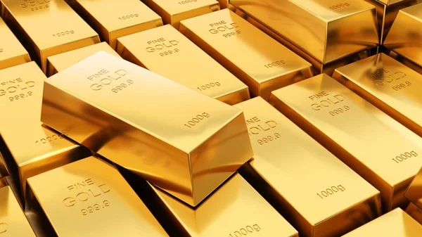 Золотые Слитки 1000 Грамм Чистого Золота Бизнес Инвестиций Богатства Concept — стоковое фото
