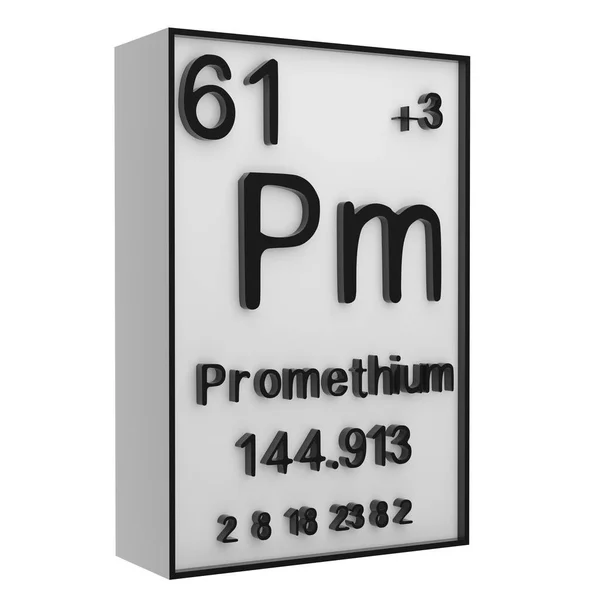 Promethium Phosphorus Periodic Table Elements White Blackground History Chemical Elements — Stock Photo, Image