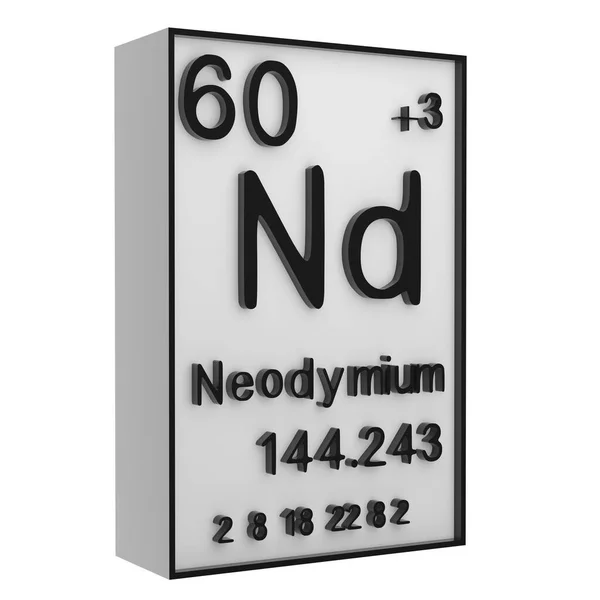 Neodymium Fosfor Pada Tabel Periodik Unsur Unsur Pada Blackground Putih — Stok Foto