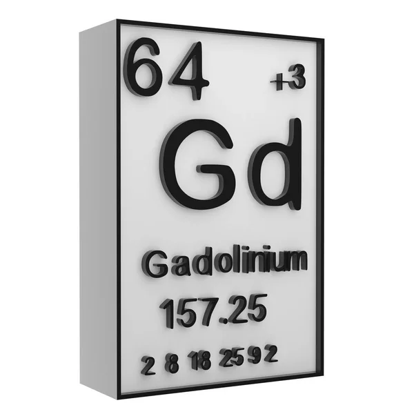 원소의 역사인 주기율표에 나오는 가돌리늄 번호와 기호를 나타낸다 — 스톡 사진