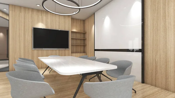 大公司的会议室 3D渲染 — 图库照片