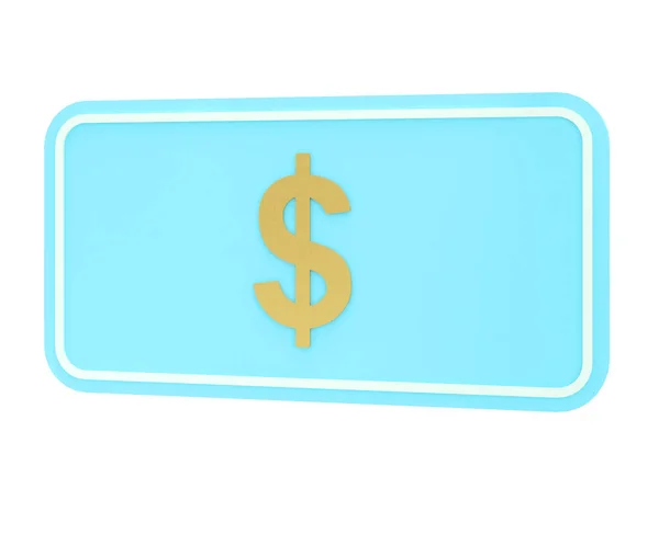 白い背景にドルの通貨アイコン 3Dレンダリング — ストック写真