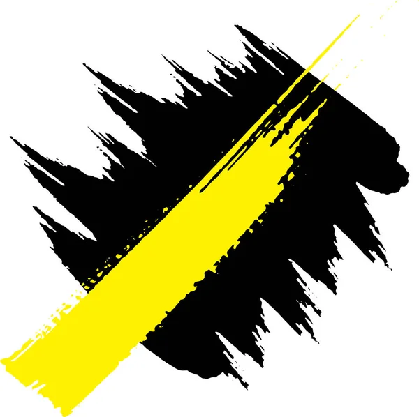 Διάσπαρτα Κίτρινα Και Μαύρα Αφηρημένα Πινελιές Παχιές Πινελιές — Διανυσματικό Αρχείο
