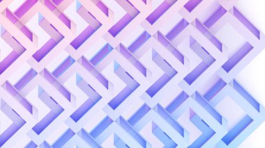 Abstract light colour chaotic square bar structure background, geometric background, 3d rendering