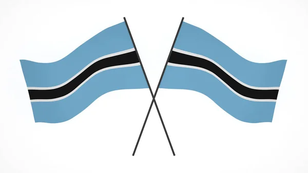National Flag Background Image Wind Blowing Flags Rendering Flag Botswana — стокове фото