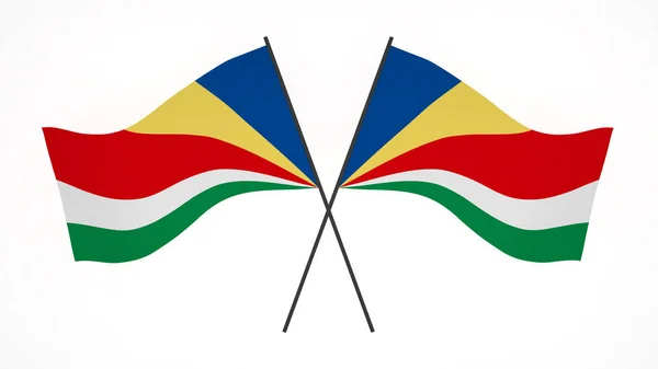 National Flag Background Image Wind Blowing Flags Rendering Flag Seychelles — Fotografia de Stock