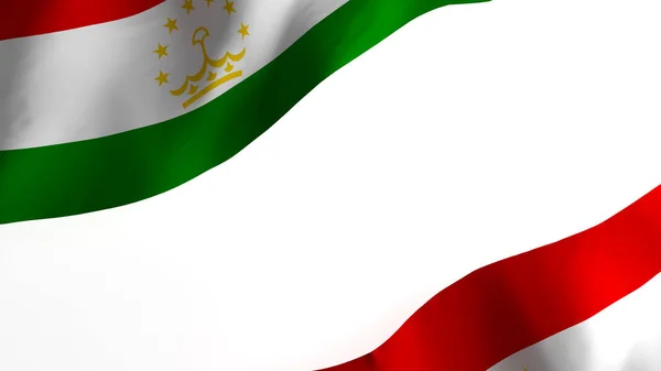 Изображение Национального Флага Флаги Ветра Рендеринг Флаг Таджикистана — стоковое фото