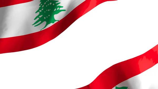 National Flag Background Image Wind Blowing Flags Rendering Flag Lebanon —  Fotos de Stock