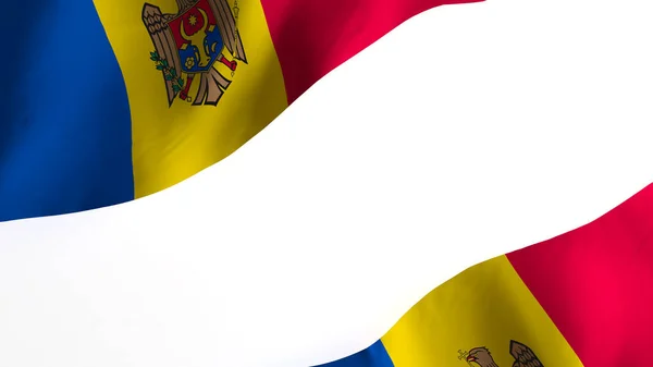 National Flag Background Image Wind Blowing Flags Rendering Flag Moldova — Stock Photo, Image