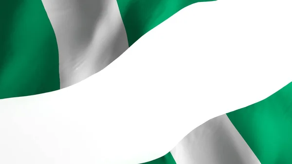 Nationale Vlag Achtergrond Afbeelding Windvlaggen Rendering Vlag Van Nigeria — Stockfoto