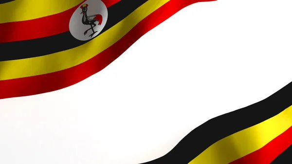 Bandeira Nacional Imagem Fundo Bandeiras Sopro Vento Renderização Bandeira Uganda — Fotografia de Stock