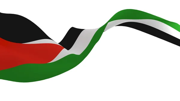 National Flag Background Image Wind Blowing Flags Rendering Flag Palestine — Stok fotoğraf