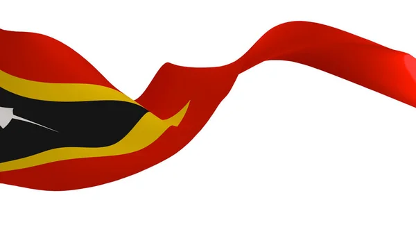 Bandeira Nacional Imagem Fundo Bandeiras Sopro Vento Renderização Bandeira Timor — Fotografia de Stock