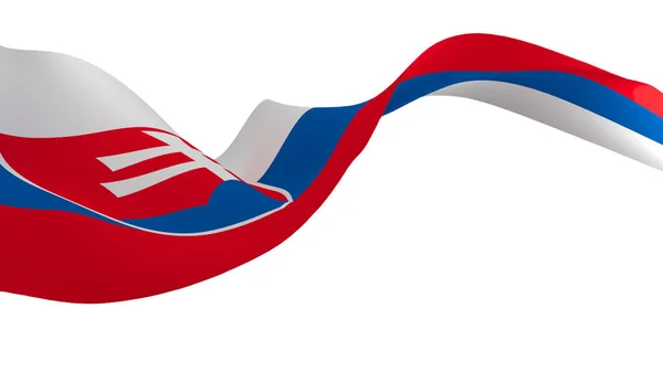 National Flag Background Image Wind Blowing Flags Rendering Flag Slovakia — Zdjęcie stockowe