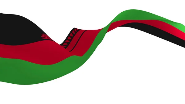 National Flag Background Image Wind Blowing Flags Rendering Flag Malawi — стокове фото