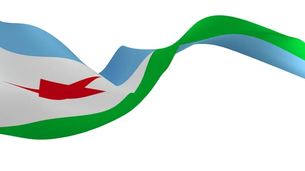 Flaga Narodowa Tło Obraz Wiatr Wieje Flagi Renderowania Flaga Dżibuti — Zdjęcie stockowe