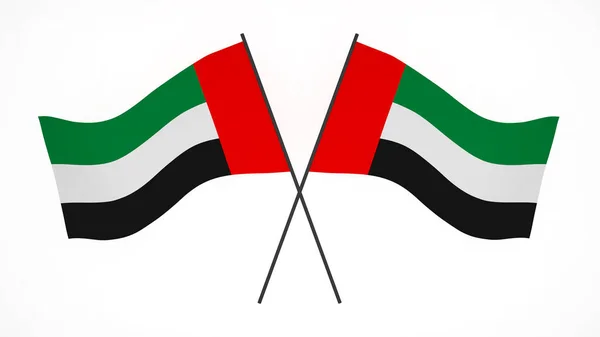 Изображение Национального Флага Флаги Ветра Рендеринг Флаг Объединенных Арабских Эмиратов — стоковое фото