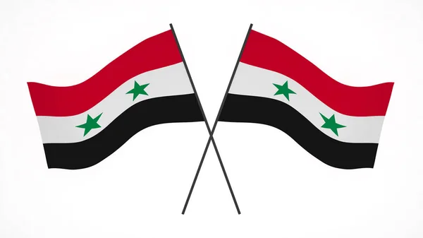Nationalflagge Hintergrundbild Wind Weht Fahnen Rendering Flagge Von Syrien — Stockfoto