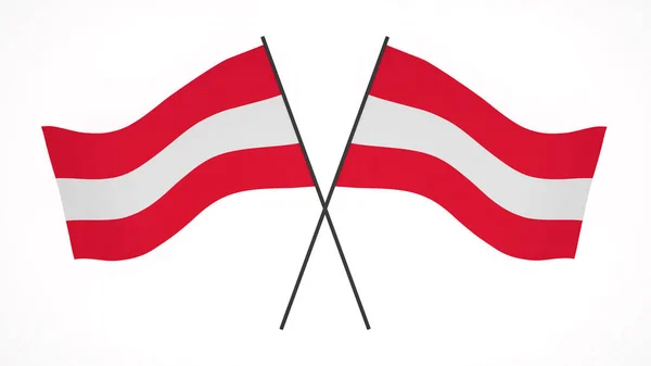 Nationell Flagga Bakgrund Bild Vind Blåser Flaggor Rendering Österrikes Flagga — Stockfoto
