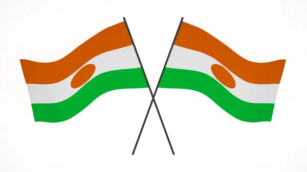 Nationale Vlag Achtergrond Afbeelding Windvlaggen Rendering Vlag Van Niger — Stockfoto