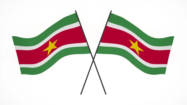 National Flag Background Image Wind Blowing Flags Rendering Flag Suriname — Fotografia de Stock