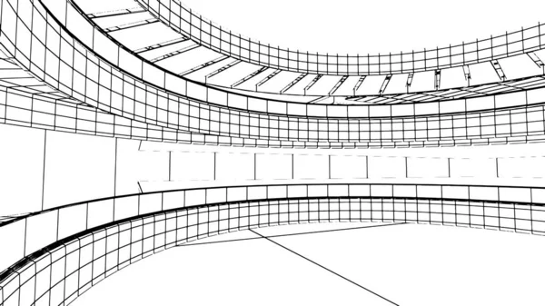 Чертежи Залов Торговых Центров Абстрактном Стиле Рендеринг — стоковый вектор