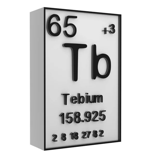 Terbium Phosphorus Periodic Table Elements White Blackground History Chemical Elements — Stock Photo, Image