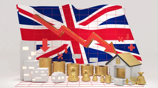 Velká Británie Anglie Národní Ekonomika Recesi Pokles Bohatství Hospodářská Recese — Stock fotografie