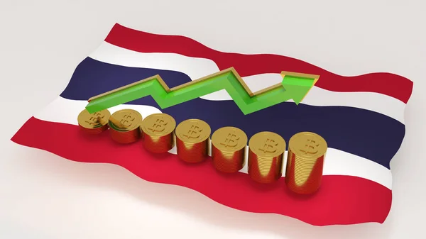 Tayland Ülkenin Zenginliği Arttı Ulusal Para Biriminin Değerini Artırmak Ekonomik — Stok fotoğraf