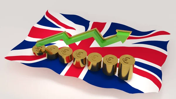 England Der Wohlstand Der Nation Ist Gestiegen Wertsteigerung Der Landeswährung — Stockfoto