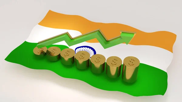 Inde Richesse Nation Augmenté Augmentation Valeur Monnaie Nationale Expansion Économique — Photo