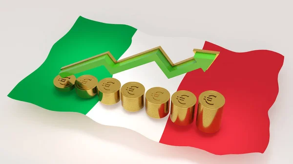 Itália Riqueza Nação Aumentou Aumento Valor Moeda Nacional Expansão Econômica — Fotografia de Stock