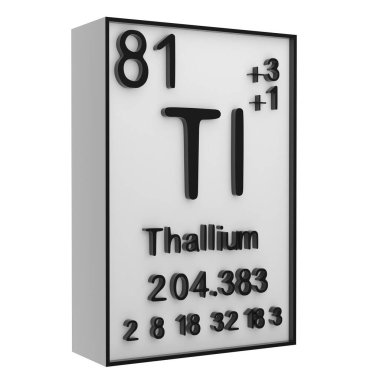 Beyaz siyah zemindeki elementlerin periyodik tablosundaki thallium, fosfor, kimyasal elementlerin tarihi, atomik sayı ve sembolü temsil eder.