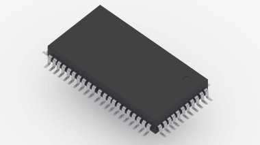 Temel bilgisayar ekipmanı parçaları, izometrik, iç bileşenler, kapasitör, 3d oluşturma