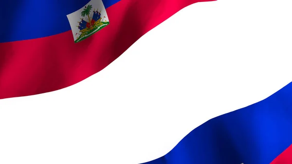 Nationell Flagga Bakgrundsbild Vind Blåser Flaggor Rendering Haitis Flagga — Stockfoto