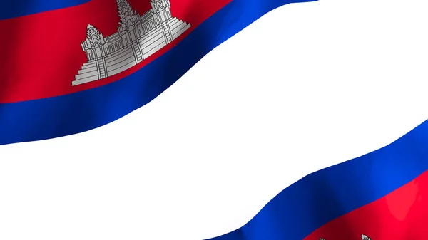Národní Vlajka Pozadí Obrázek Vítr Foukání Vlajky Vykreslování Vlajka Kambodže — Stock fotografie