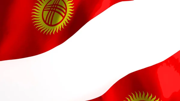National Flag Background Image Wind Blowing Flags Rendering Flag Kyrgyzstan — стокове фото