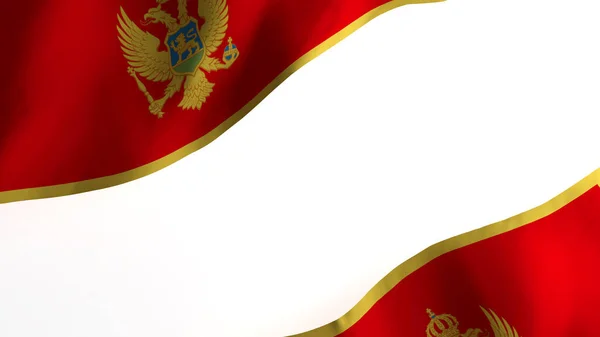 Nationell Flagga Bakgrund Bild Vind Blåser Flaggor Rendering Flagga Montenegro — Stockfoto