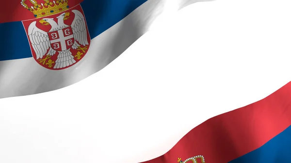 National Flag Background Image Wind Blowing Flags Rendering Flag Serbia — Foto de Stock