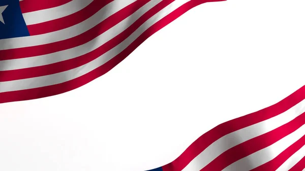 Národní Vlajka Pozadí Obrázek Vítr Foukání Vlajky Vykreslování Vlajka Libérie — Stock fotografie