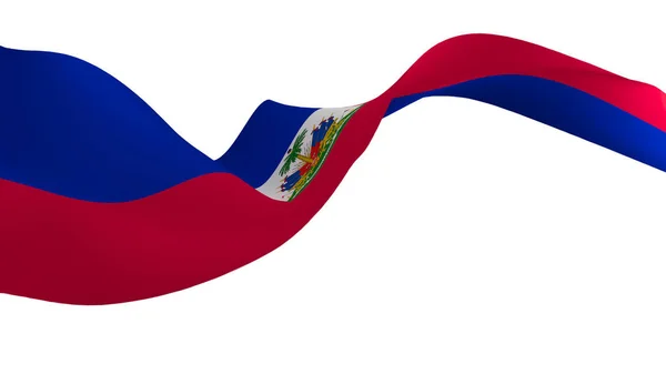 Bandera Nacional Fondo Imagen Banderas Viento Rendering Bandera Haiti —  Fotos de Stock