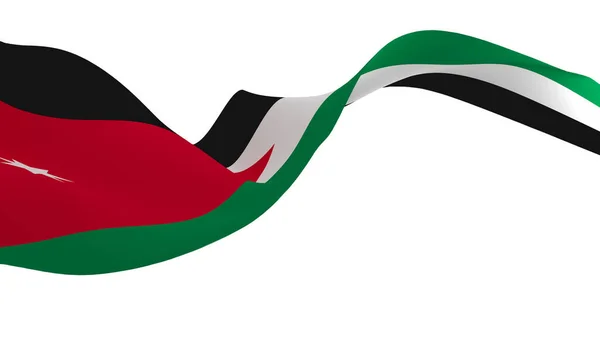 Bandeira Nacional Imagem Fundo Vento Soprando Bandeiras Renderização Bandeira Jordânia — Fotografia de Stock