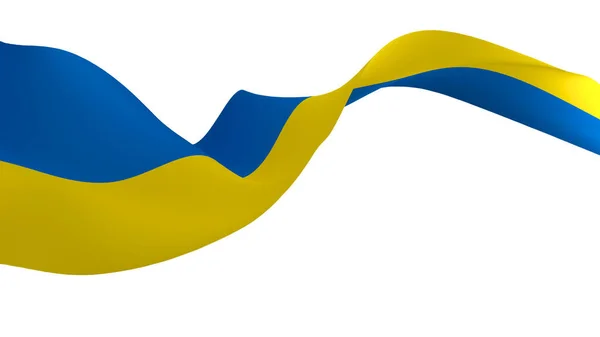 National Flag Background Image Wind Blowing Flags Rendering Flag Ukraine — Stock Photo, Image