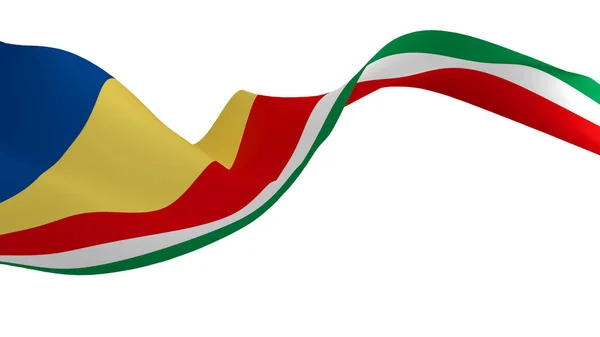 National Flag Background Image Wind Blowing Flags Rendering Flag Seychelles — Zdjęcie stockowe