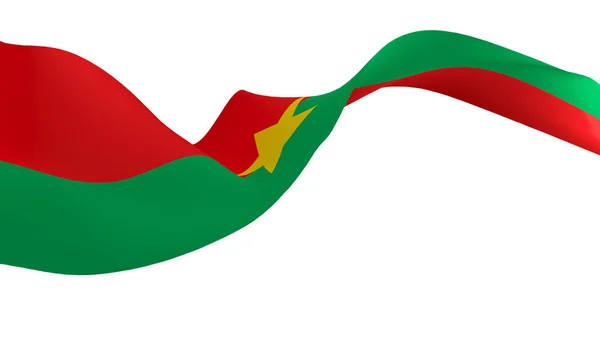 Изображение Национального Флага Флаги Ветра Рендеринг Флаг Буркина Фасо — стоковое фото