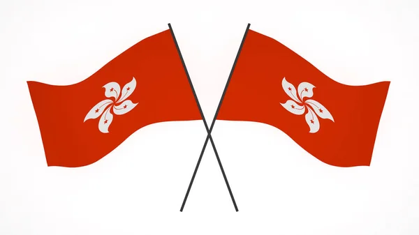 Изображение Национального Флага Флаги Ветра Рендеринг Флаг Гонконга — стоковое фото