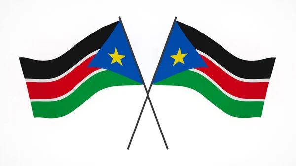 Фото Національного Прапора Вітри Прапори Рендеринг Прапор Південного Судану — стокове фото